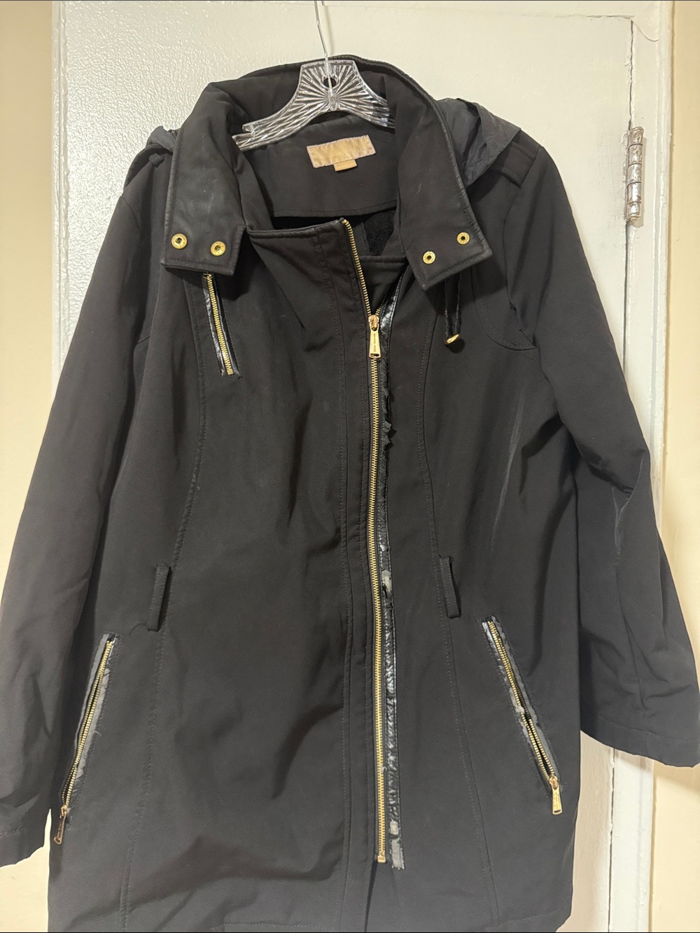 Michael Kors Black Utility Jacket with Gold Hardware